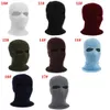Banie Balaclava Hiver Face Face Masque de ski chaud 3 trous tricoté extérieur blanc 9371836