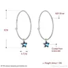 Ultimi semplici orecchini a cerchio in argento sterling con piccoli cerchi a forma di stella di bellezza semplice, gioielli leggeri da donna 3 cm 1,9 g