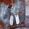 Natural Gemstone Handmade Copper Earring for Women Girls European and United States Fashion Seedbeads Crystal Dangle Earrings