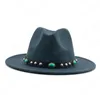 Новые женщины Широкий Брим Wool Felt Джаз Fedora Шляпы Панама Стиль дамы Trilby Gambler Hat Fashion Party Cowboy Зонт Cap