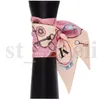 Multipurpose 26 Letters Printing Headband Scarf Double Print Small Tie Handle Imitation Bag Decoration Silk Scarves Ribbon Hair Accessories
