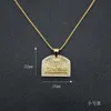 Hip Hop Bling Iced Out Rhinestones Stainless Steel The Last Supper Geometric Square Pendant Necklace for Men Rapper Jewelry