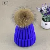 Beanieskull Caps JKP 2021 Style Natürlicher echter Fellbubst Ball Hut Jungen und Mädchen Strickte warme Baby -Baumwollhüte im Freien 9348373