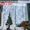 12m x 3m 1200-LED-warmes weißes Licht Romantisches Weihnachten Hochzeit Außendekoration Vorhang-Schnur-Licht US-Standard-warmes Weiß