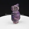 10 stks schattige hand gesneden fluoriet steen koala beer beeldje souvenir natuurlijke regenboog fluoriet quartz crystal edelsteen koala standbeeld ambachten