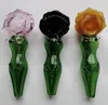 Belle Rose Shape Smoke Pipes 4,9 pouces herbe sèche tabac verre main fumée dab rig pipe en verre pipe à fumer en verre DHL