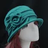 خمر نساء الصوف قبعات Cloche Flapper Hat Fashion Lady Winter Flowe