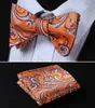 Krawatten Floral 100% Seide Jacquard Gewebt Männer Schmetterling Selbst Fliege BowTie Einstecktuch Taschentuch Hanky Anzug Set # RF31