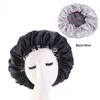 Fashion Silk Sleeping Cap Satin Bonnet For Beautiful Hair Double Size Wear Extra Large Round Cap 11 Colors