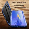 Anti Peeping Sekretess Magnet Absorption Telefonväska Dubbel Sidokåpa Metal Stötfångare Härdad Glasfilm För Samsung Galaxy A20 A30 A50 A70 A40