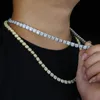 Högkvalitativa chokers isade ut 5a kubiska zirkoniume CZ -smycken klar stenlagd hiphop bling kluster tennishalsband för män boy198s