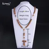 Pendant Necklaces Komi Catholic Christ Orthodox Wooden Beads Hollow Cross Necklace For Women Men Religious Jesus Rosary Jewelry Gi245i