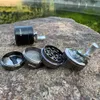 4 lager Hand Crank Rökning Herbal Grinder Mini 40 * 43 mm Metal Tobak Kross med pollenfångare Spice Muller Tobacco Rökning Tillbehör