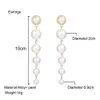 Ins Trendy Pearls Gold Stud Earring for Women Girls European and American Fashion Six Pearl Dangle Earring