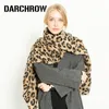 Darchrow 레오파드 인쇄 스카프 여성 겨울 담요 스카프 따뜻한 부드러운 캐시미어 두꺼운 Shawls 스카프 여성 레이디