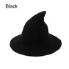 2020 femmes moderne sorcière chapeau pliable Costume pointu laine feutre Halloween fête chapeaux sorcière chapeau chaud automne hiver Cap12657