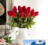 Hele 120 stks MOQ blauwe kunstbloemen Verse Real Touch rose Bud koningsblauwe bruiloft decoraties en boeket8070231