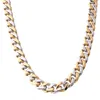 Bijoux en acier inoxydable pour hommes et femmes, couleur argent et or, collier ou Bracelet 12/15mm, chaîne à maillons cubains 7-40 pouces