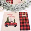 Truck Christmas Tree Red Placemats Tabel Mat Winter Buffalo Plaid Placemat Dining Home Kerstmis Tafel Decoratie 854