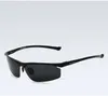 Occhiali da sole polarizzati UV400 Occhiali da sole Accessori di Eyewear per gli uomini blu rivestimento a specchio in alluminio magnesio senza orlo Uomo 6587
