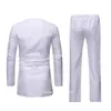 New African Clothing Dashiki Dress for Men Male Design Stripe Printed Succinct White Long Sleeve Fashion Camisa Shirt Pants Set201B