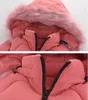 Ceketler Bebek Kız Giysileri Kış Palto, Çocuklar Kalın Down Ceket, Sıcak Cep Kılı Top Uzun Kürk Yaka Kapak Kapşonlu Ceket