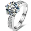 Faultless Test Positive 2Ct 8mm D-E Lab-Grown Moissanite Diamond Ring 925 Sterling Silver Engagement Ring Female13123