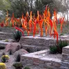 Murano lampen riet handgeblazen speerhotel thuis tuin sculpturen kunst decoratie oranje glazen sculptuur voor buiten huis deco