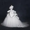 Elegante Brautkleider aus Satin und Tüll, sexy, rückenfrei, mit Schnürung, Brautkleider, gerüscht, Sweep-Zug, Hochzeit, Vestidos, maßgeschneidert, Ball Go6431452