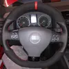 フォルクスワーゲンゴルフ5 mk5 GTI VWゴルフ5 R32パサットR GT 2005カーアクセサリー252K用ブラックスエードDIYカーステアリングホイールカバー