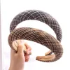 Temperament Padded Cotton Striped Headband 2020 New Winter Plaid Thick Headbands Sponge Headband Wedding Hair Accessories Turban