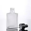 유리 피펫 튜브 골드 실버 블랙 뚜껑 에센셜 오일 화장품 Eliquid 오일에 대한 젖빛 30ML 유리 스포이드 병