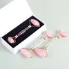 Anti Wrinkle Facial Roller Gua Sha Gereedschap Natuurlijke stenen fles 3pc Set Crystal Rose Quartz Face Roller Massage Body Gezichtsnek Gezondheidszorg