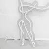 Bianco caldo forma umana linea disegno segno bar discoteca ufficio casa decorazione della parete luce al neon con atmosfera artistica 12 V super luminoso