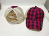 Neue Ponytail Baseball Cap 16 Styles Criss Cross gewaschene Baumwollkugelplaid Kaktus High Chaos Buns Hats DDA5517132135