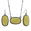 Ovale stijl hars drusy druzy ketting oordingen luxe designer sieraden set voor vrouwen bruiloft feest mki cadeau kerst