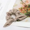 Boutique Bows Elastic Hair Band for Girl and Woman Hair Accessories Plaid Bunny Ear Pony Tail Hair Tie Rope3585883