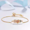 Anklets Pipitree Cubic Zirconia Flip Flops Charm Bracelet Gold Color Adjustable Chain Trendy Bracelets For Women Girls CZ Jewelry 2661