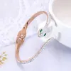 316 Stainless Steel Rose Gold Czech women's bracelets Crystal Snake Bangle Cuff Bracelet Fashion charm Woman's Jewelry