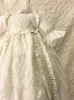 2021 Luxury Sequins Chopening Grows för Söt Baby Girl Lace Blommor Ansugare Pärlor Baptism Klänningar Med Bonnet Första Kommunikation Klänning