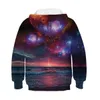 Популярная звезда 3D цифровая печать для детей с капюшоном с длинным рукавом пуловер свитер Осень Зима Сыпучие негабаритного Детская одежда