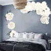 Peônia branca lindas flores adesivos de parede para sala de estar decalque de parede do berçário do bebê murais decoração pôster murais4101296