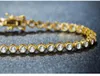 Angel Girl + Elegant Square 4.5mm CZ Zircon Tennis charm Bracelets & bangles Gold colour Princess Cut CZ Wedding Jewelry