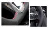 Black Micro Fiber Leather Car Steering Wheel Cover for Nissan X-Trail 2017-2019 Qashqai 2018 Rogue (Sport) 2017-2019 Leaf 2018
