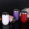 16oz 450 ml Egg Cup Wine Tumbler Water Mok 18/8 Roestvrij staal Geïsoleerde Vacuüm Dubbele Muur Thermos met Deksel Champagne Glasfleskolf