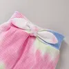 Vêtements pour bébés filles, ensemble de vêtements Tie Dye, haut à manches longues, pantalon à nœud, 2 pièces, vêtements de boutique pour nourrissons, tenues Tie Dye9313164