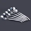 Spoons 8 5'' Laguiole Dinner Spoon Stainless Steel Tablespoon Silverware Hollow Long Handle Public Large Soup Rice Cutle286V