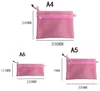 A4 A5 A6 Double Pouch Zipper Document Väskor Vattentäta filmappar för Office Student Office Stationery Bags Storage Zipper Bag