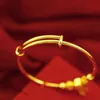 Lucky Beads Bangle Adjust 18k Yellow Gold Filled Charm Bracelet For Womens Girls Gift Fashion Jewelry Gift