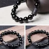 Yeni Kristal Siyah Obsidiyen Bead Dragon Phoenix Strand Bilezik Erkekler için Kadın Çiftler Severler Buda Şanslı Muska Jewelry6861224